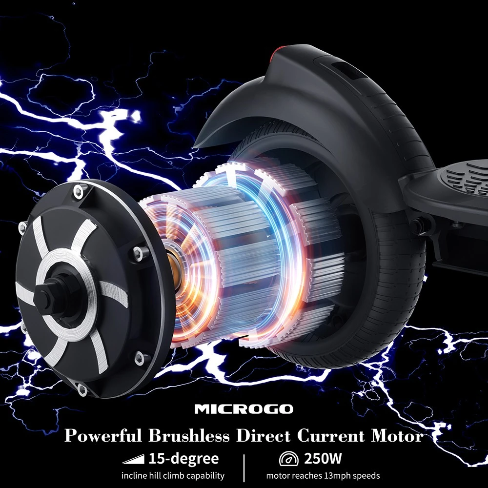 Легкий электросамокат MICROGO M8 6,5 дюйма 250 Вт, двигатель 5 переменного тока, аккумулятор 20 км/ч, максимальная скорость, вес 100 кг.