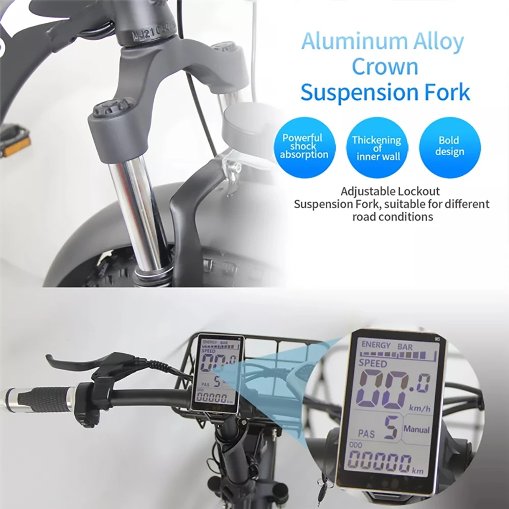 PHILODO H4 faltbares Step-Thru Fat Bike 20 Zoll 48V 13Ah abnehmbarer Akku 250W Motor 25km/h Doppelbremsen – Weiß