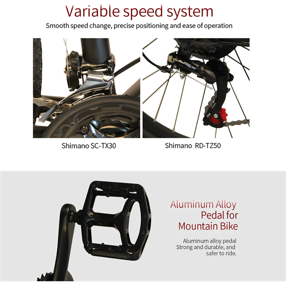 PHILODO H4 faltbares Step-Thru Fat Bike 20 Zoll 48V 13Ah abnehmbarer Akku 250W Motor 25km/h Doppelbremsen – Weiß