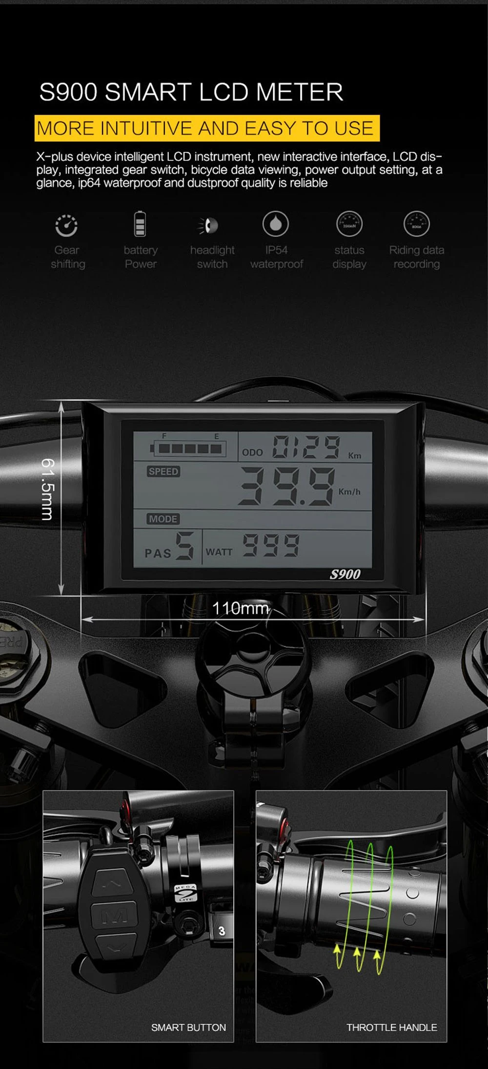 BEZIOR X-PLUS Vélo Électrique 1500W Moteur 48V 17.5Ah Batterie 26*4.0 Pneu VTT 40 km/h Vitesse Max 200kg Charge - Noir