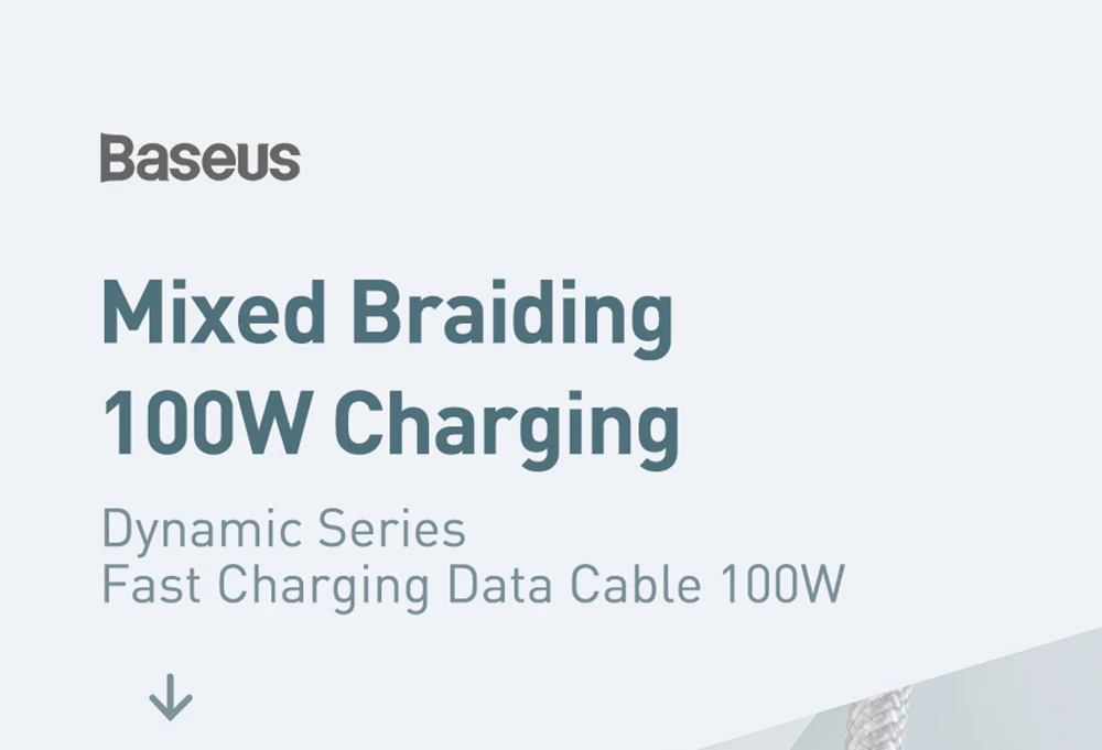 Baseus 100W 2m Quick Charge Cable, Type-C to Type-C Cable, PD Fast Charger Cord for Xiaomi Samsung Phone iPad - Dark Grey Blue