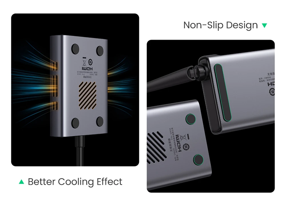 Ugreen беспроводной удлинитель HDMI, комплект видеопередатчика и приемника 5G 50M, передает ключ дисплея для ТВ-ПК, монитора PS5/4