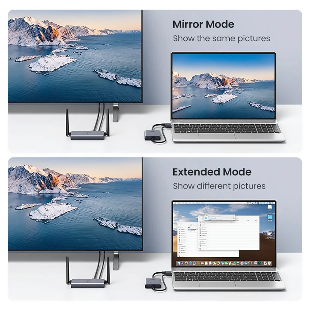 Ugreen беспроводной удлинитель HDMI, комплект видеопередатчика и приемника 5G 50M, передает ключ дисплея для ТВ-ПК, монитора PS5/4