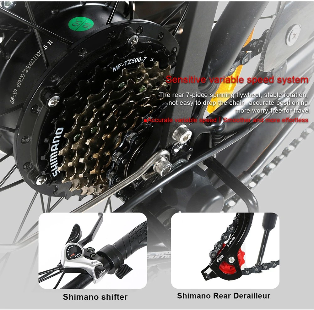 SAMEBIKE JG20 Smart Folding Electric Moped Bike 350W Motor 10Ah Battery Max 32km/h 20 Inch Tire - Black