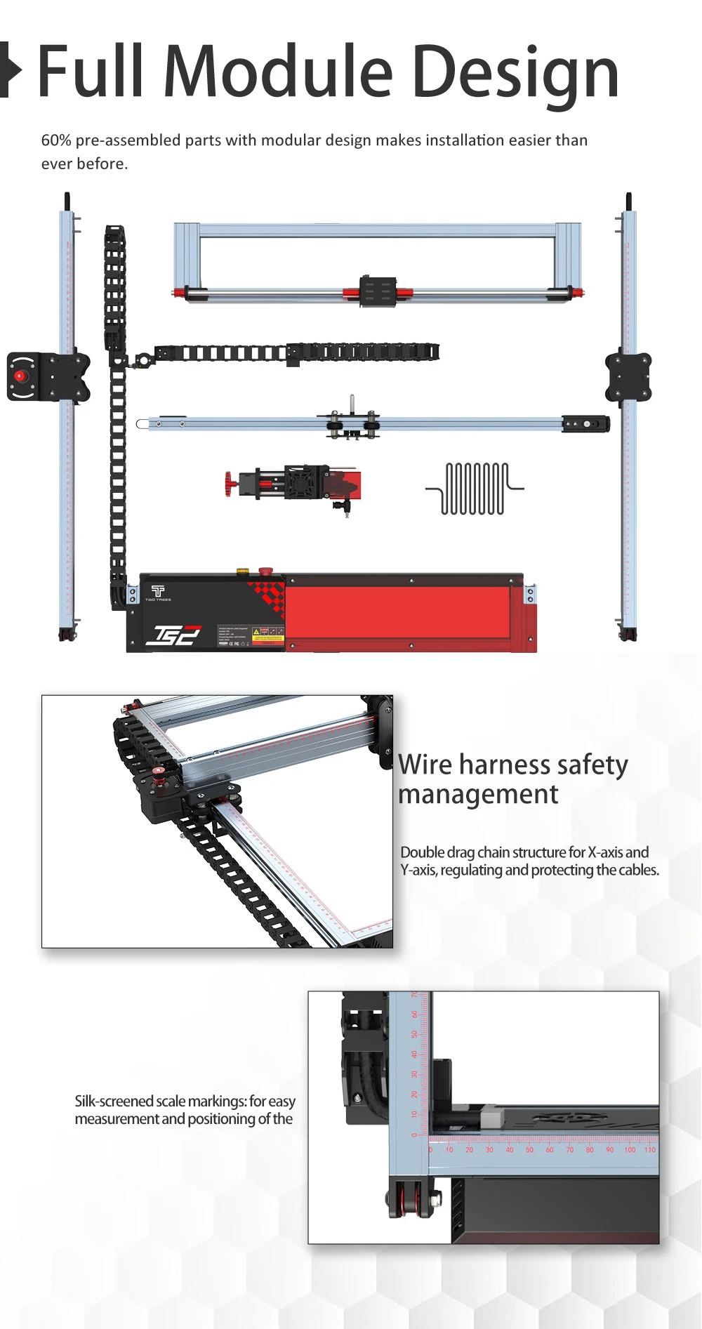 TWO TREES TS2 10W Laser Engraver Cutter, Auto Focus, 32Bit Mainboard, APP Control, Offline Engraving, 450mm*450mm