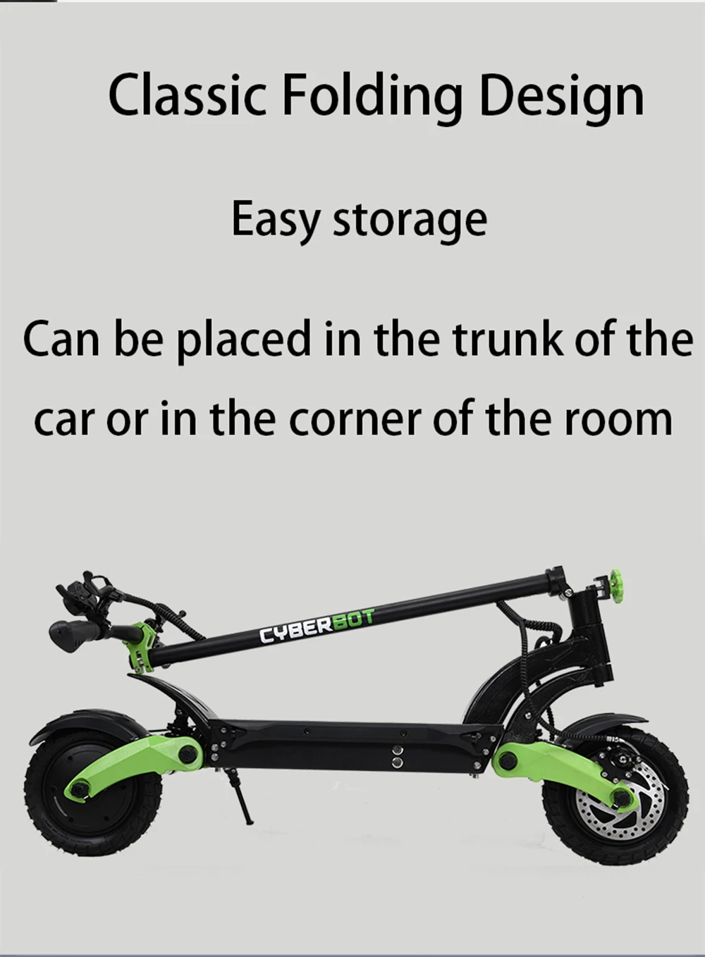 CYBERBOT MINI Electric Scooter Front 500W + Rear 500W Dual Motors 48V 18Ah Battery for 30-40KM Range 53KM Max Speed
