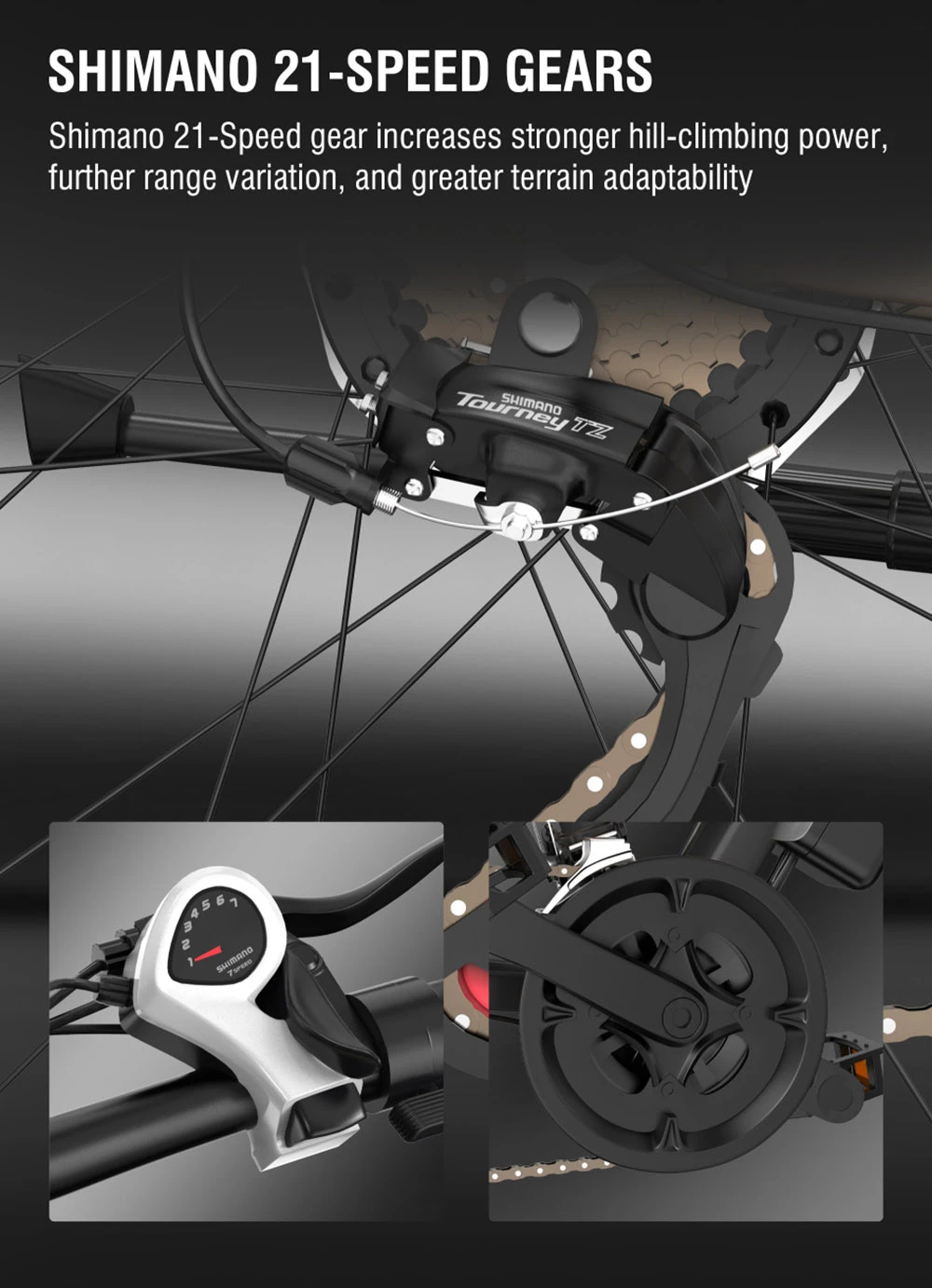 DUOTTS C29 Elektrofahrrad 750 W Mountainbike 48 V 15 Ah Akku für 50 km Reichweite 50 km/h Höchstgeschwindigkeit Shimano 21-Gang-Getriebe