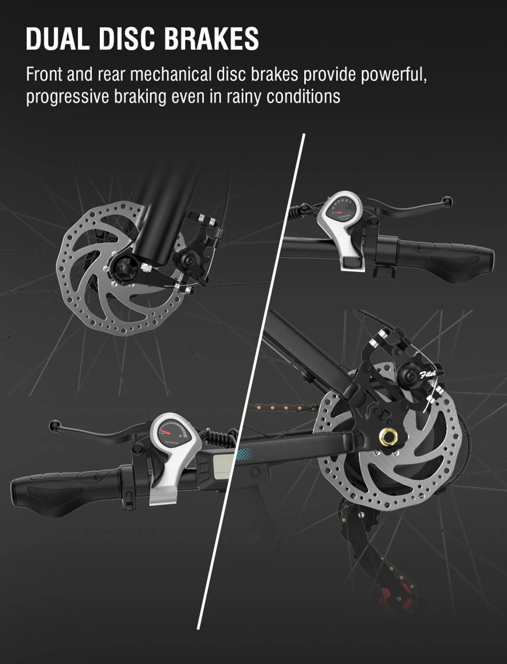 Bicicletă electrică DUOTTS C29 750W Mountain Bike 48V 15Ah Baterie pentru 50 km Autonomie 50 km/h Viteză maximă Shimano 21 viteze