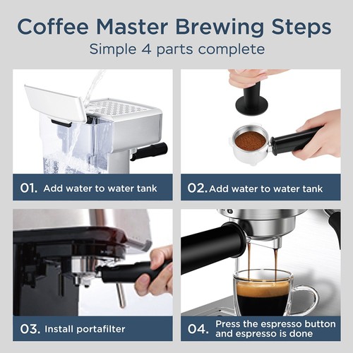Geek Chef GCF20E 20 Bar Espresso Maker Coffee Machine