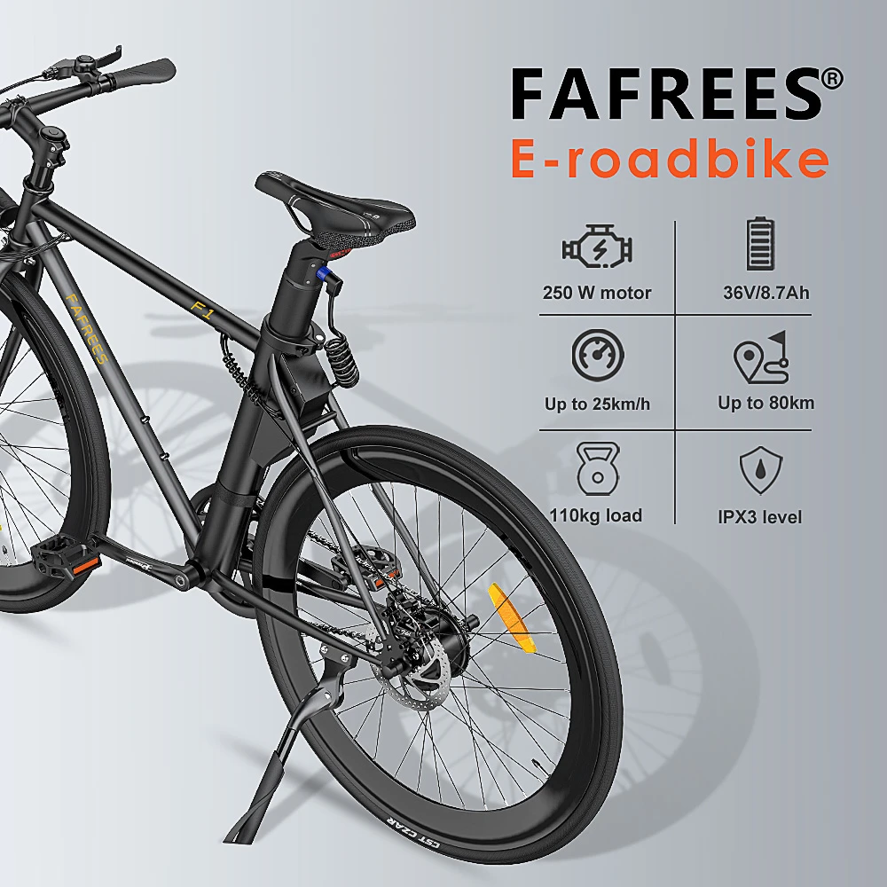 FAFREES F1 Electric Bike 250W Brushless Motor 25km/h Max Speed 9Ah Battery Shimano 7-Speed Transmission - White