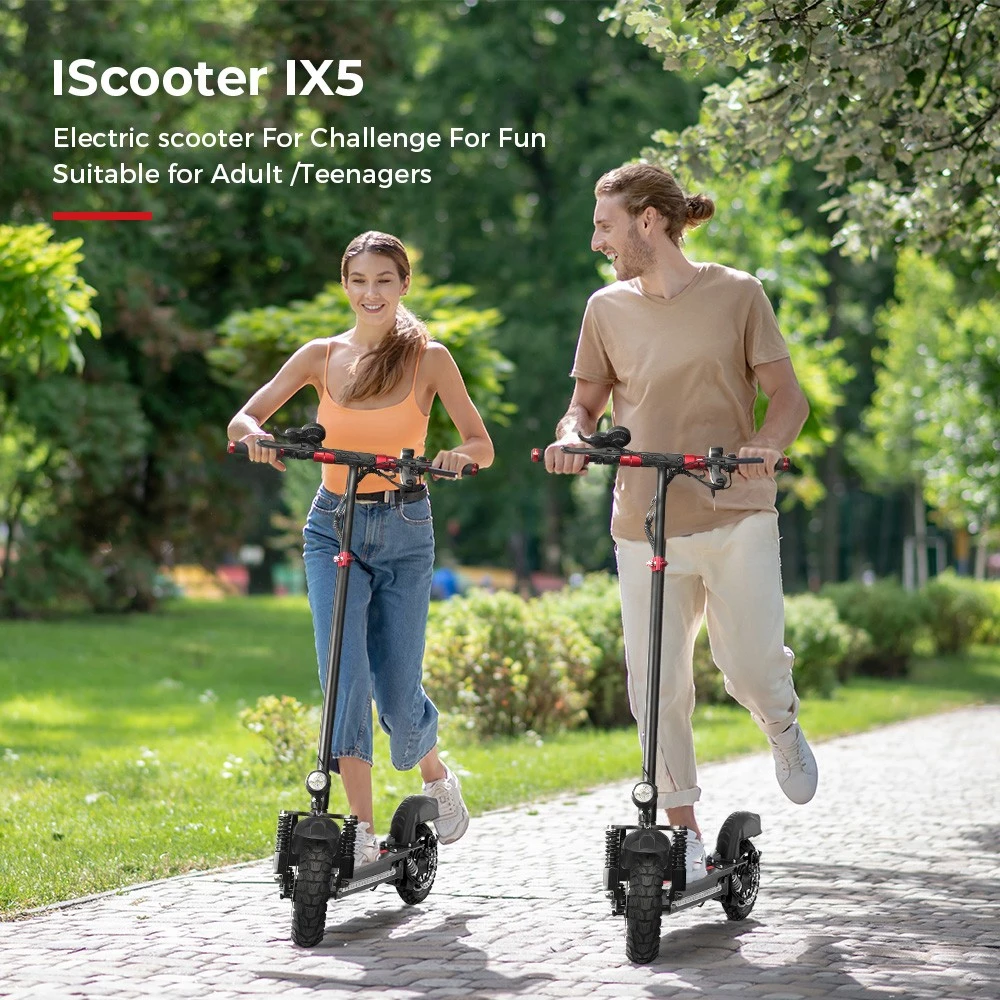 iScooter iX5 Electric Scooter with Seat 10'' Anti-skid Off Road Pneumatic Tire 600W Motor 15Ah Battery 45km/h Top Speed