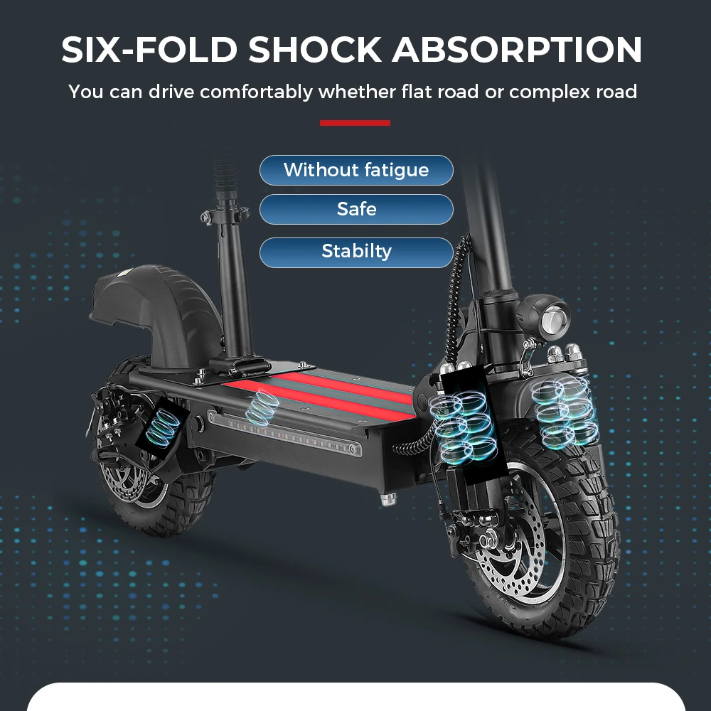 iScooter iX5 Electric Scooter with Seat 10'' Anti-skid Off Road Pneumatic Tire 600W Motor 15Ah Battery 45km/h Top Speed