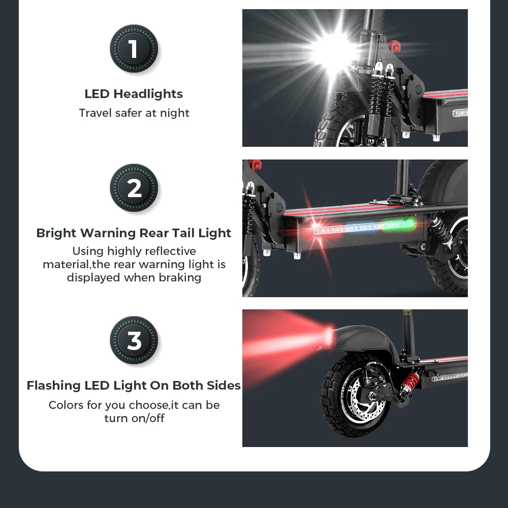 iScooter iX5 Electric Scooter with Seat 10'' Anti-skid Off Road Pneumatic Tire 600W Motor 15Ah Battery 45km/h Top Speed