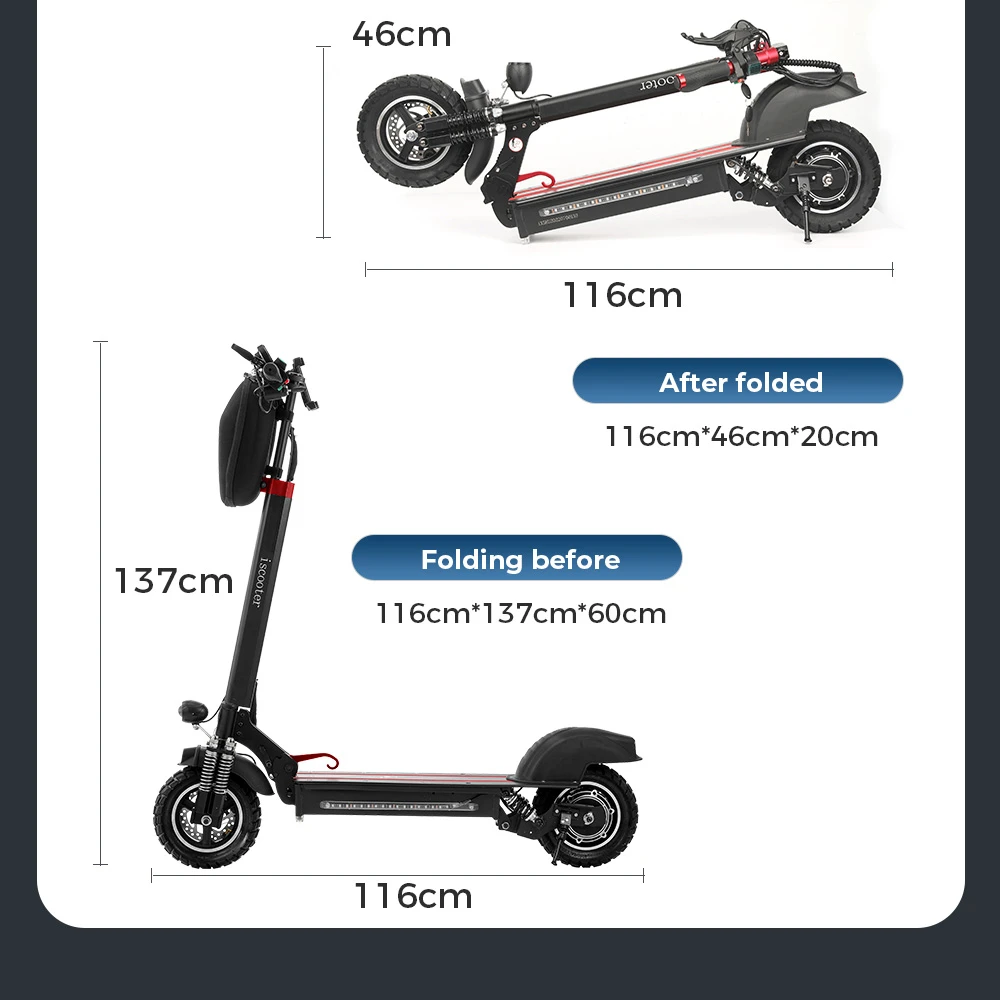 iScooter iX5 Electric Scooter with Seat 10'' Anti-skid Off Road Pneumatic Tire 600W Motor 15Ah Battery 45km/h Top Speed