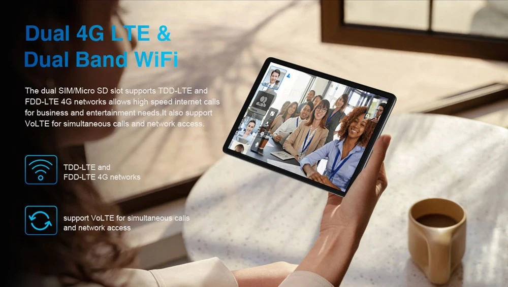 N-one NPad Air Tablet 4G LTE 10.1'' 1920x1200 FHD IPS Screen UNISOC Tiger T310 2.0GHz Quad Core CPU Android 11 4GB+64GB 2.4/5GHz WiFi 2MP+5MP Dual Camera Built in GPS BDS GLONASS Galileo Support A-GPS BT5.0 Type-C 6200mAh Battery Multi-language Grey
