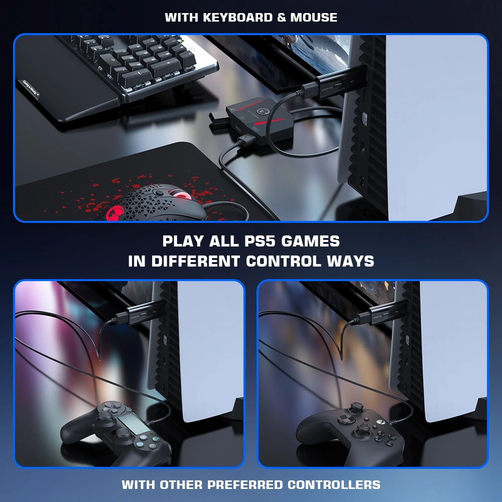 GameSir-VX Adapter for PS5 Console Wide Compatibility Plug and Play Black