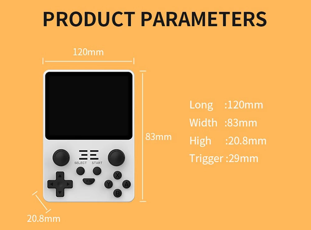Powkiddy RGB20S Handheld Game Console 16+128GB 20,000 Games 3.5'' IPS OCA Screen Open Source for Linux - Blue