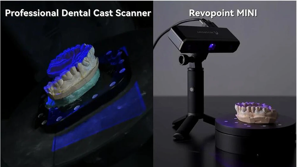 Revopoint MINI 3D Scanner Blue Light Precision 0.02mm, MINI Dual-Axis Turntable Combo - EU