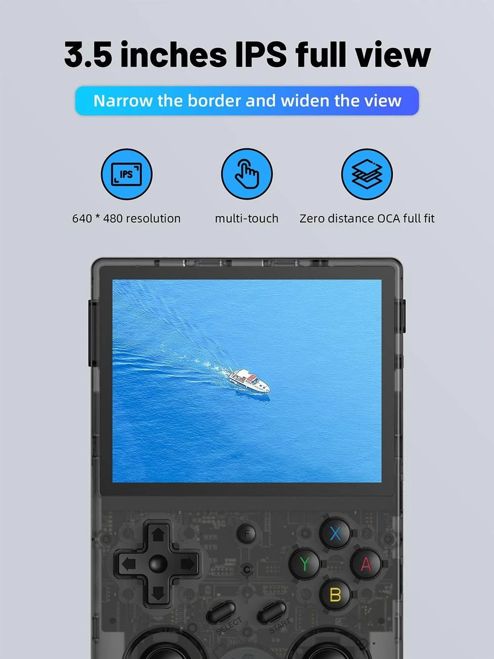 ANBERNIC RG353VS Portable Game Console Android 16GB Linux+64GB Game TF Card 3.5'' IPS Retro WiFi Bluetooth - Black Transparent