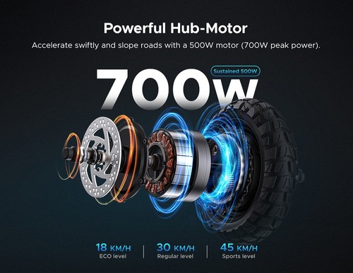 ENGWE S6 Electric Scooter 10 Inch Off-Road Tire 500W (PEAK 700W) Brushless Motor 45Km/h Max Speed ​​48V 18Ah Battery for 70KM 120KG Load IPX4 Waterproof with Seat