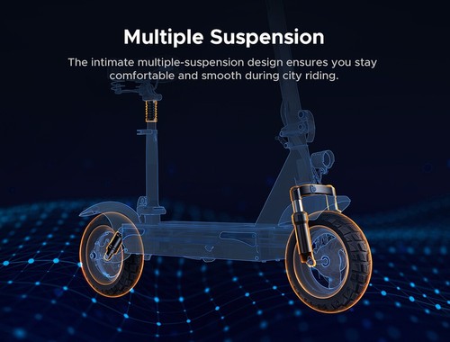 ENGWE S6 Electric Scooter 10 Inch Off-Road Tire 500W (PEAK 700W) Brushless Motor 45Km/h Max Speed 48V 18Ah Battery for 70KM 120KG Load IPX4 Waterproof with Seat