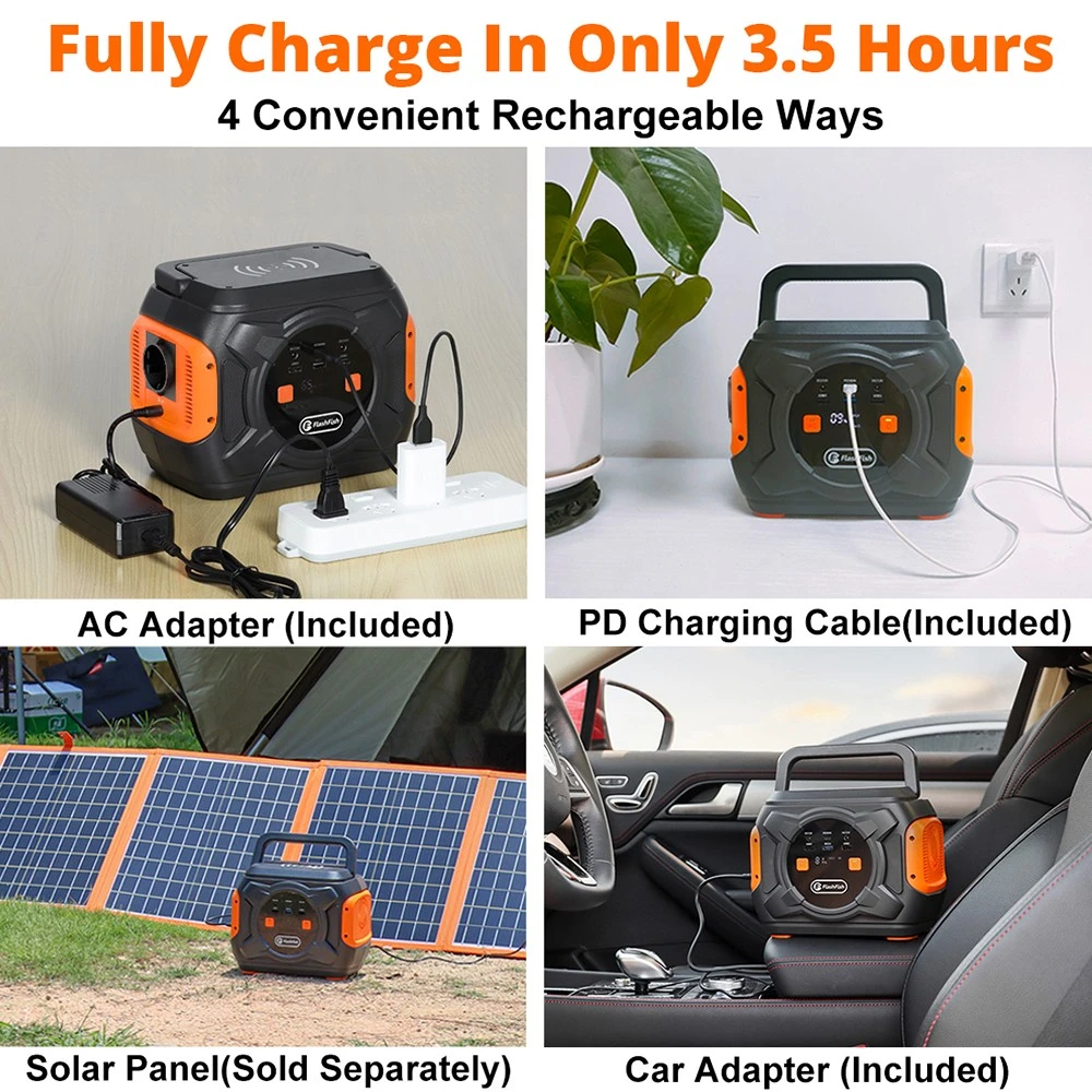 Flashfish A301 320W 292Wh 80000mAh Portable Power Station Backup Solar Generator for Outdoor Travel Camping Home - EU Plug