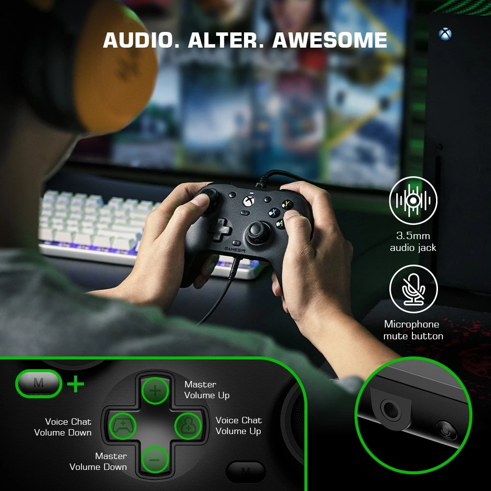 GameSir G7 Wired Game Controller for XOBX and Windows 10/11 Black