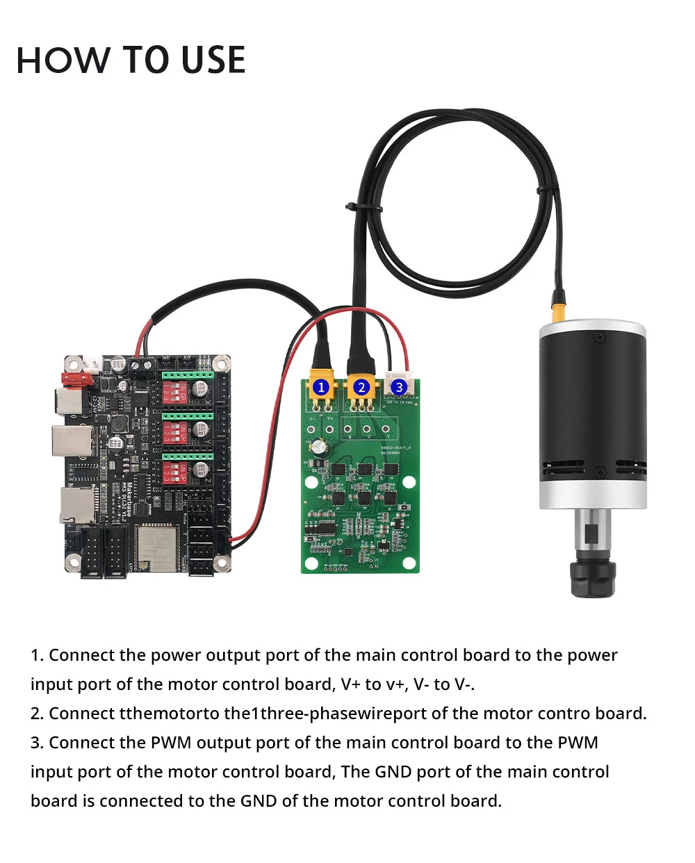 TWO TREES CNC Engraving Machine 10000 RPM Brushless DC 24V Motor Drive Board Kit for 3018 Pro Engraver