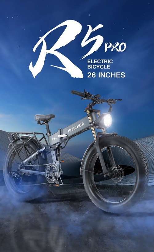 BURCHDA R5 Pro Electric Bike 26in 15AH 1000W Motor 50Km/h Dark Green