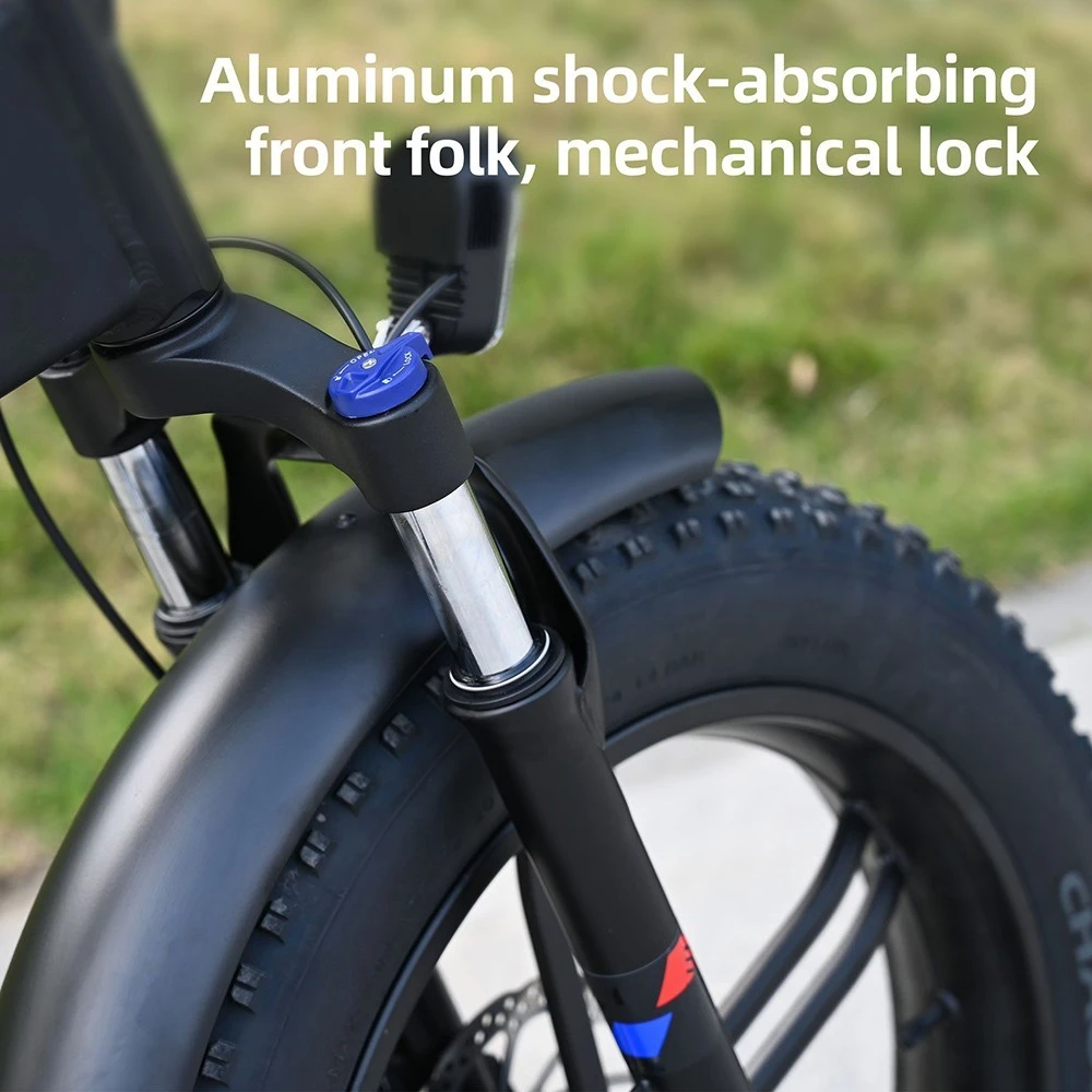 ENGWE X Bicicletă electrică pliabilă 20 * 4.0 inch Chaoyang Off-Road Anvelope groase Motor 250W E-Bike Baterie 48V 13Ah Viteză maximă 25 km/h Autonomie 100 km Frână cu disc dublu Sarcină maximă 150 kg - Negru