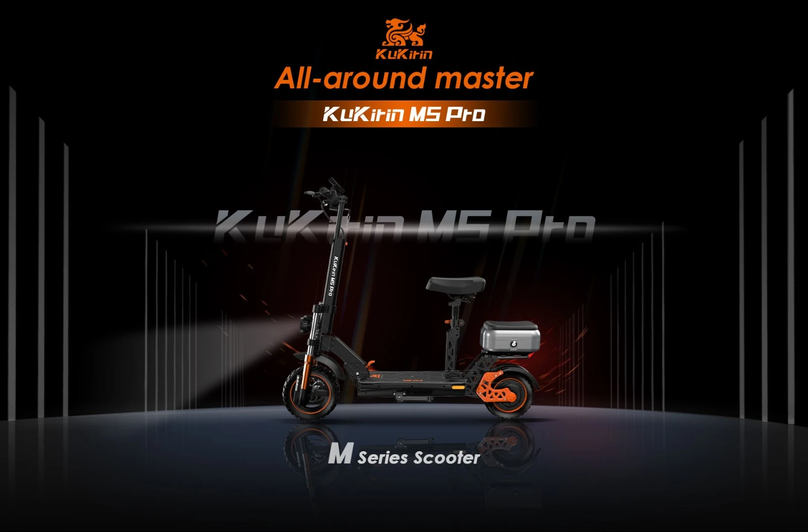 KuKirin M5 Pro Electric Scooter 1000W Motor 52Km/h Max Speed 48V 20Ah Battery With 70KM Range, Dual Disc Brakes, 7 Lights, Multiple Speed Modes 120KG Max Load with Detachable Seat