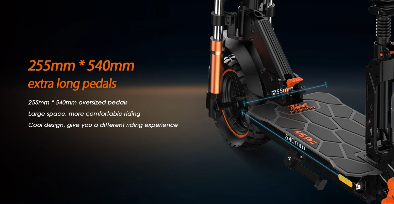 KuKirin M5 Pro Electric Scooter 1000W Motor 52Km/h Max Speed 48V 20Ah Battery With 70KM Range, Dual Disc Brakes, 7 Lights, Multiple Speed Modes 120KG Max Load with Detachable Seat