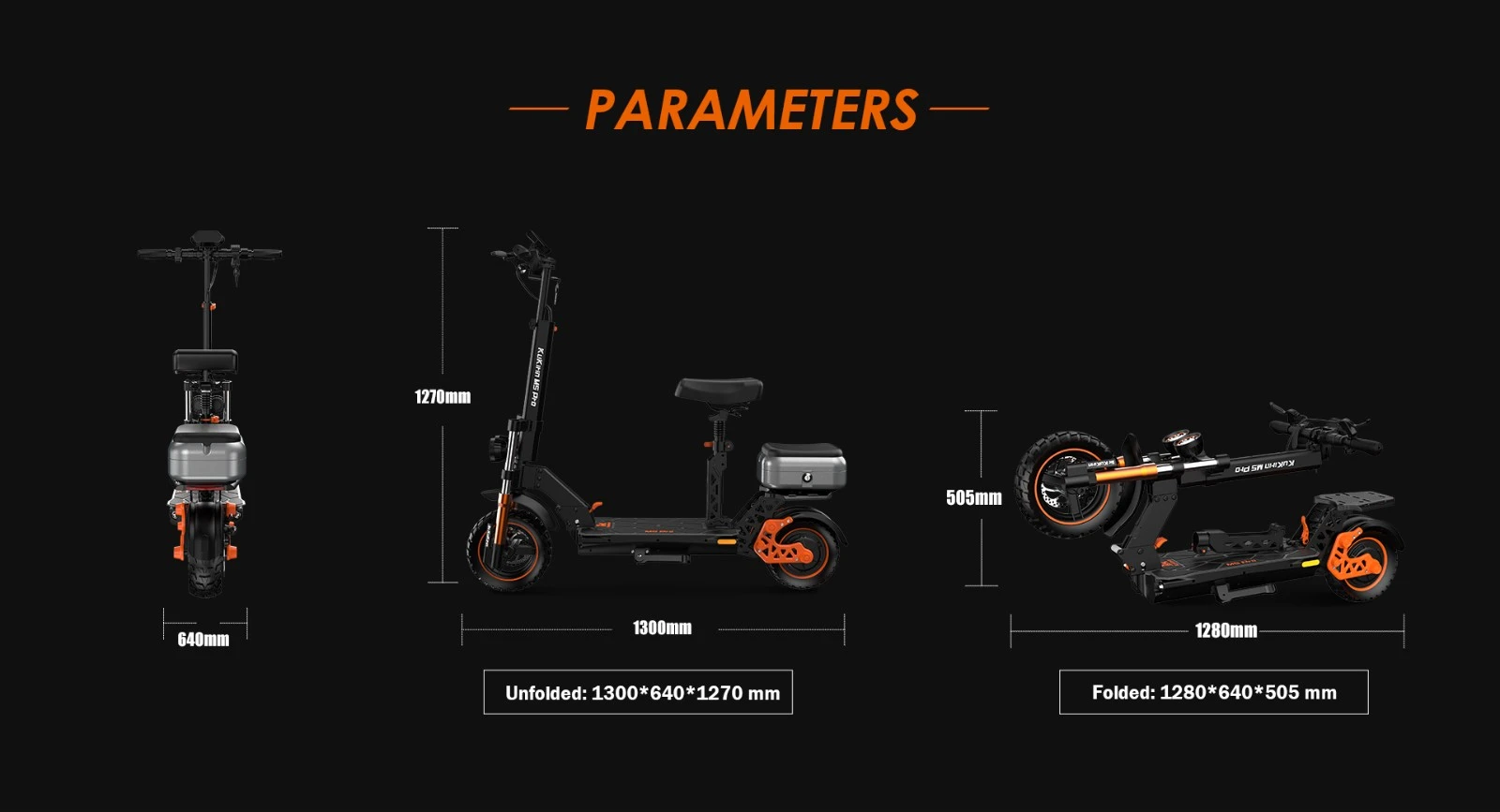 KuKirin M5 Pro Electric Scooter 1000W Motor 52Km/h Max Speed 48V 20Ah Battery With 70KM Range, Dual Disc Brakes, 7 Lights, Multiple Speed Modes 120KG Max Load with Detachable Seat