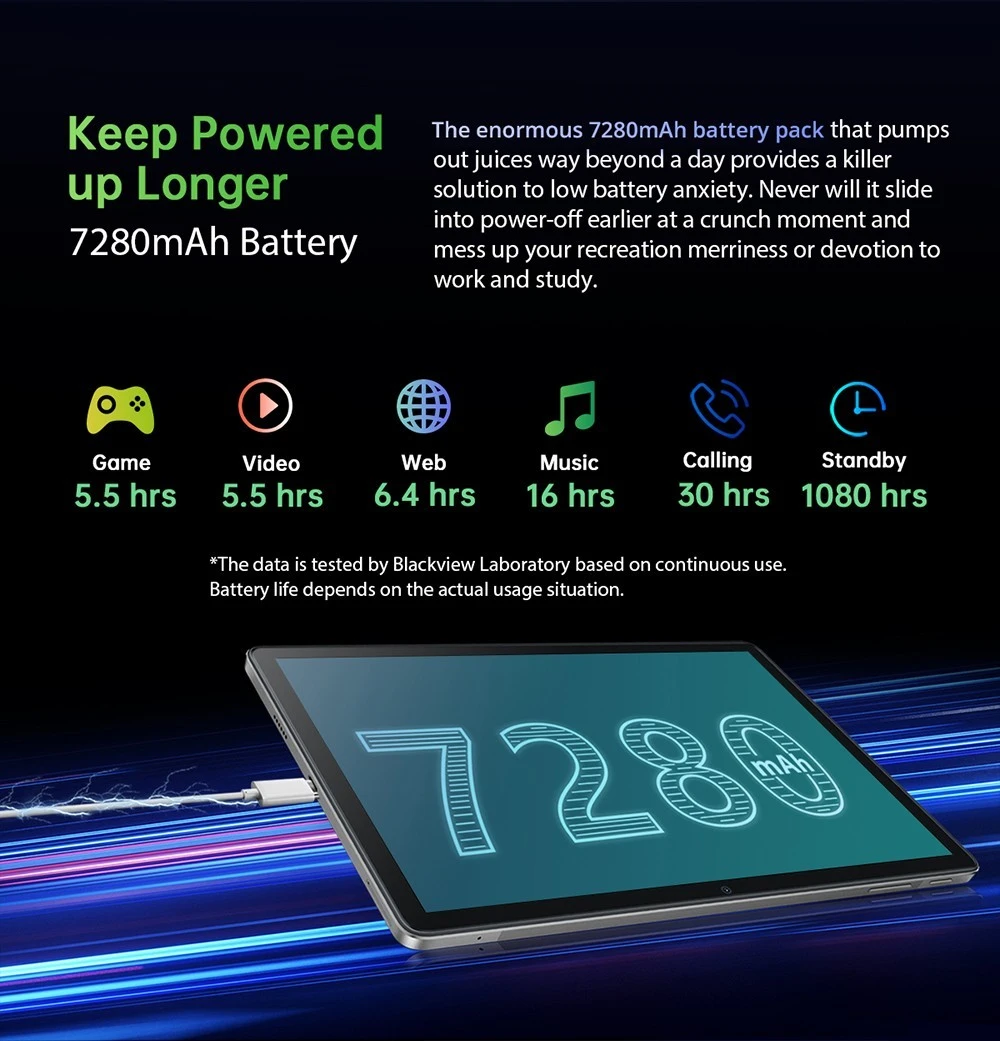 【美品】Blackview Tab13 6GB RAM 128GB ROM Blackview Tab 13 Tablet Helio G85 Octa Core 6GB+128GB SIMo