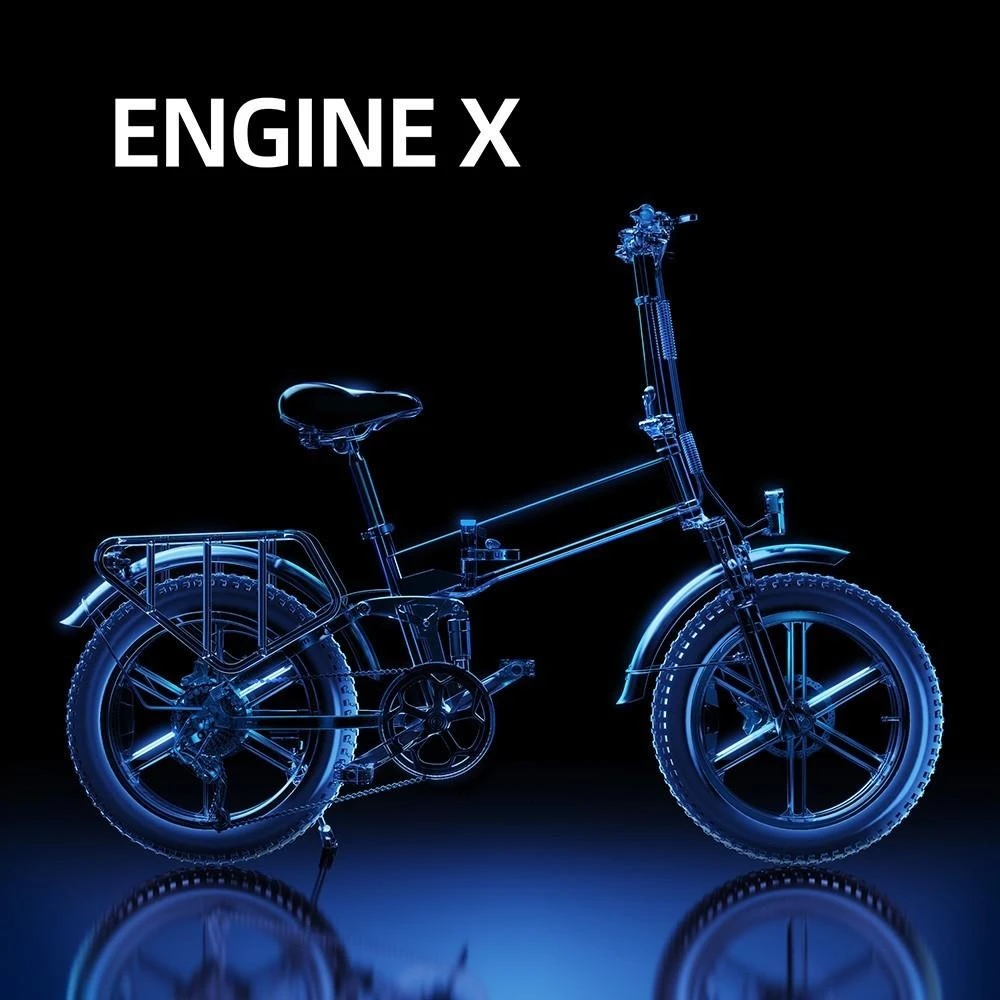 ENGWE X Folding Electric Bike 20*4.0 Inch Chaoyang Off-Road Fat Tires 250W Motor E-Bike 48V 13Ah Battery 25Km/h Max Speed 100KM Range Dual Disc Brake 150KG Max Load - White