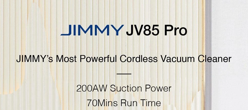 JIMMY JV85 Pro Cordless Handheld Flexible Vacuum Cleaner with 200AW Powerful Suction, 550W Digital Brushless Motor, 70 Minutes Run Time, Ultra-low noise for cleaning floors, furniture by Xiaomi