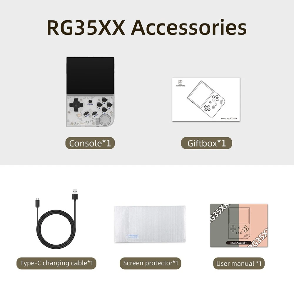 ANBERNIC RG35XX Game Console 64GB 5000 Games - Grey