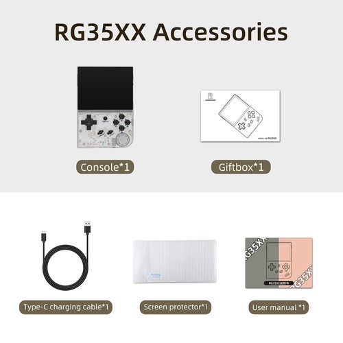 ANBERNIC RG35XX Handheld Game Console 64GB Card Purple