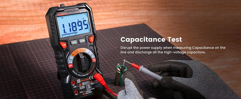 KAIWEETS HT118E Digital Multimeter - TRMS 20000 Counts, 2.7" LED Display, AC/DC Auto-Ranging
