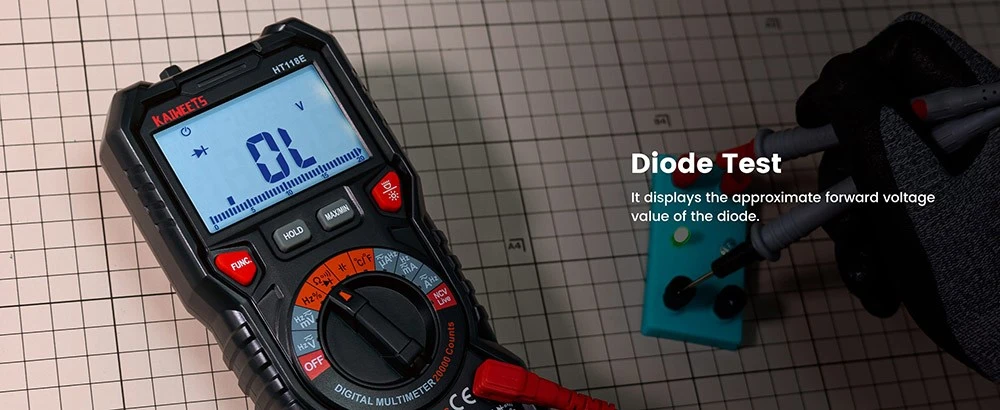 KAIWEETS HT118E Digital Multimeter - TRMS 20000 Counts, 2.7" LED Display, AC/DC Auto-Ranging