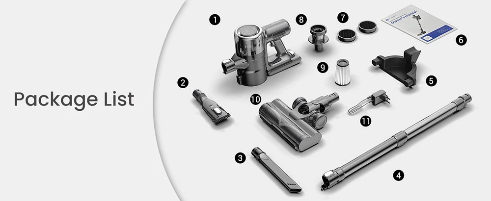 Proscenic P12 Handheld Cordless Vacuum Cleaner 33KPa 120AW Suction  Anti-Tangle Roller Brush Vertect HeadLight 2500mAh Battery