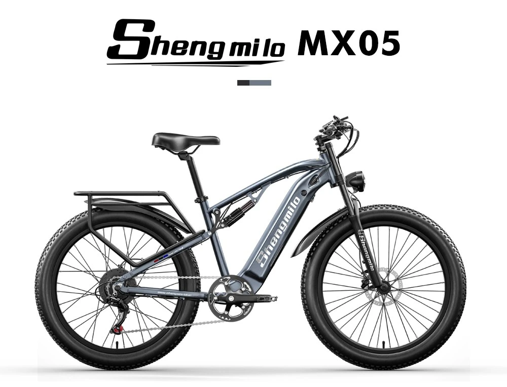 Shengmilo MX05 26 Inch Fat Tire Mountain E-Bike 500W Bafang Motor 42Km/h Max Speed 48V 15Ah LG Battery 60km Range Dual Oil Disc Brakes