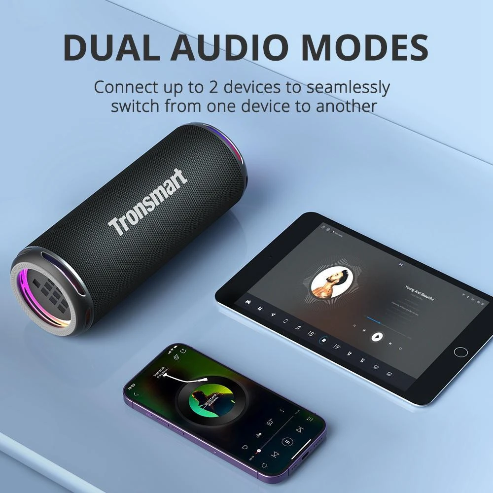 Tronsmart T7 Lite 24W Portable Bluetooth Speaker, IPX7 Waterproof, 4000mAh Battery, Bluetooth 5.3, Turquoise