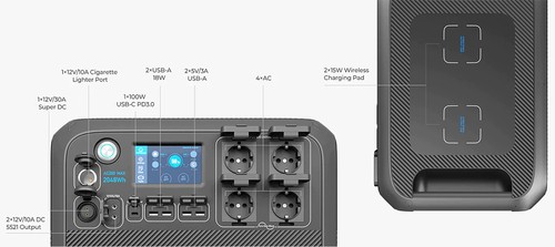 BLUETTI AC200MAX 2200W Portable Power Station, 2048Wh LiFePO4 Battery Solar Generator, with 4 2200W AC Sockets (4800W Peak), Expandable to 8192Wh, Pure Sine Wave, 30A RV Output, Power Storage Emergency Generator for Outdoor, App Control - EU Plug