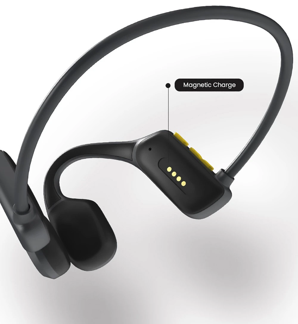 Coowoo OPEN EAR BONE-X2 Bone Conduction Headphone for Swimming, IP68 Waterproof, Bluetooth 5.2, 8GB Storage - Black