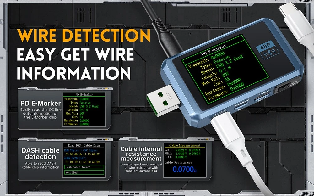 FNIRSI FNB48P USB Voltage Current Tester With Bluetooth Fast Charge