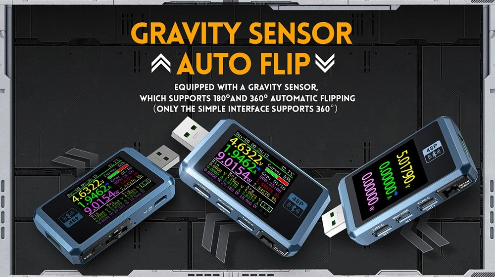 FNIRSI FNB48P USB Voltage Current Tester, Fast Charge Detection, 4-24V Voltage, 6.5A High Current, 4 Function Curves, 5 Ports, Multiple Protocol Triggers, 1.77-inch TFT LCD Display