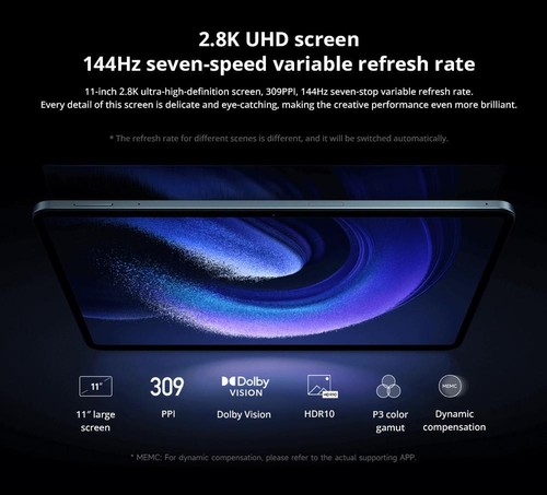 Xiaomi Pad 6 CN Version 8GB RAM 256GB ROM Blue