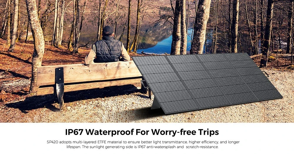 Panneau solaire pliable portable FOSSiBOT SP420 420 W, efficacité de conversion de 23,4 %, étanche IP67