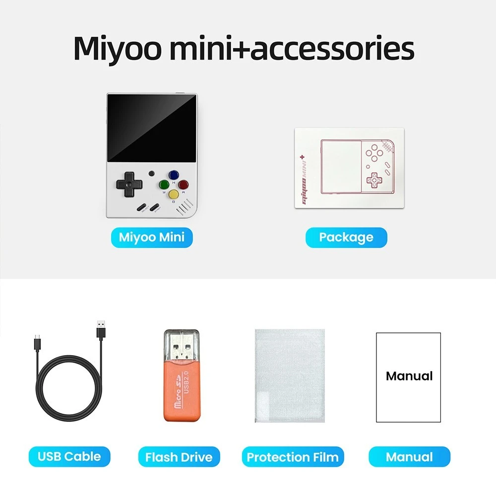 Miyoo Mini Plus ポータブル ゲーム コンソール64GBホワイト Miyoo mini + | Miyoo Mini Plus | New Release | 30% Off